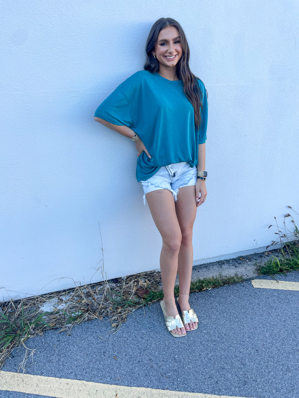Teal Oversized T