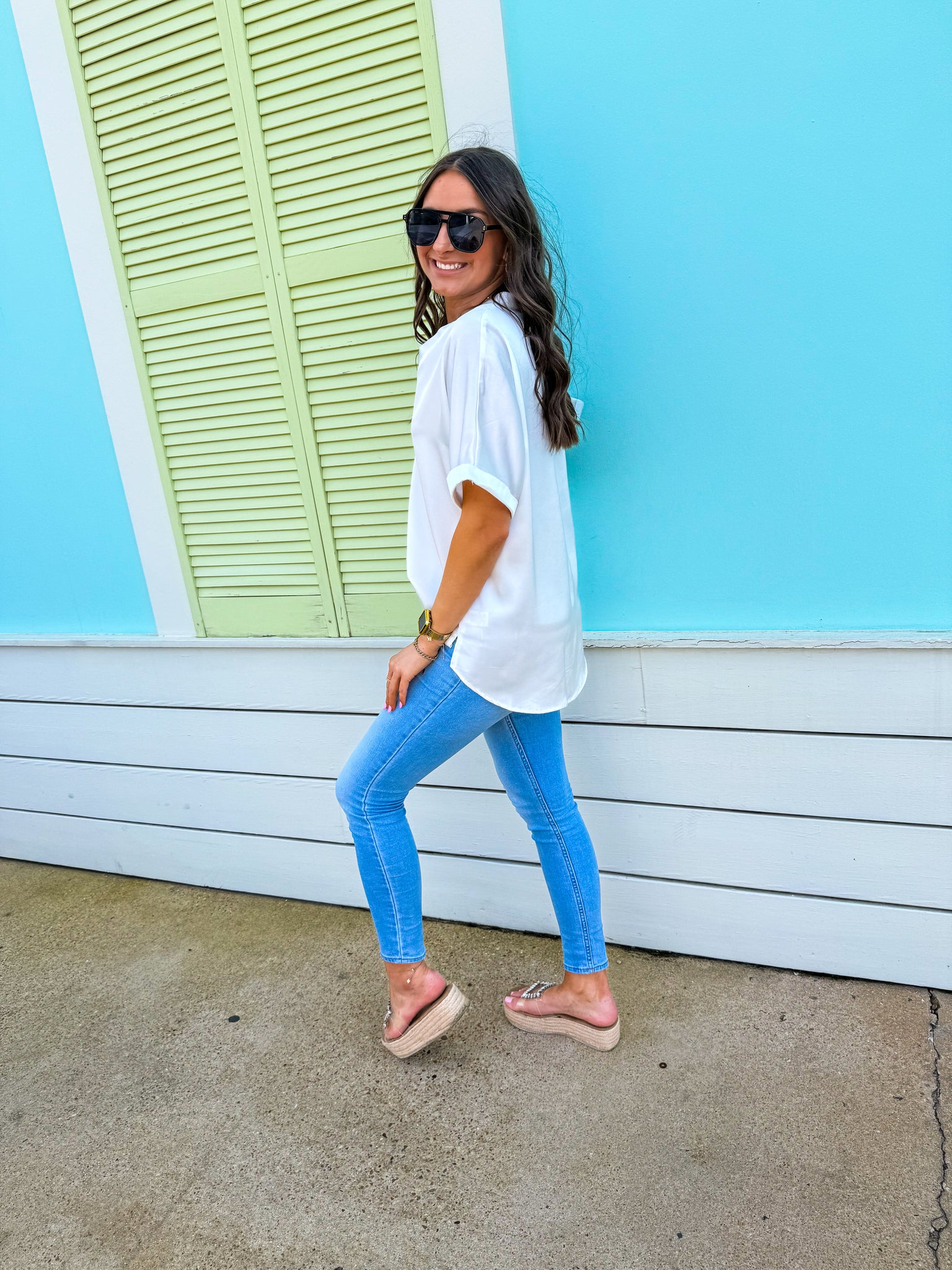 White Silky Blouse