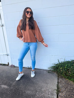 Waffle knit long sleeve