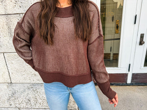 Mocha Ribbed Sweater