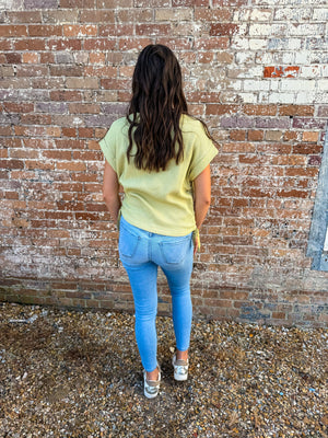 Sage waffle knit Top