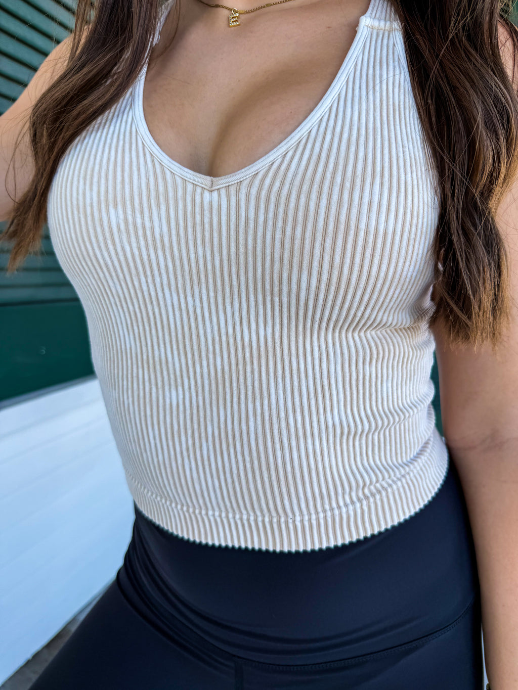 Latte Ribbed Tank