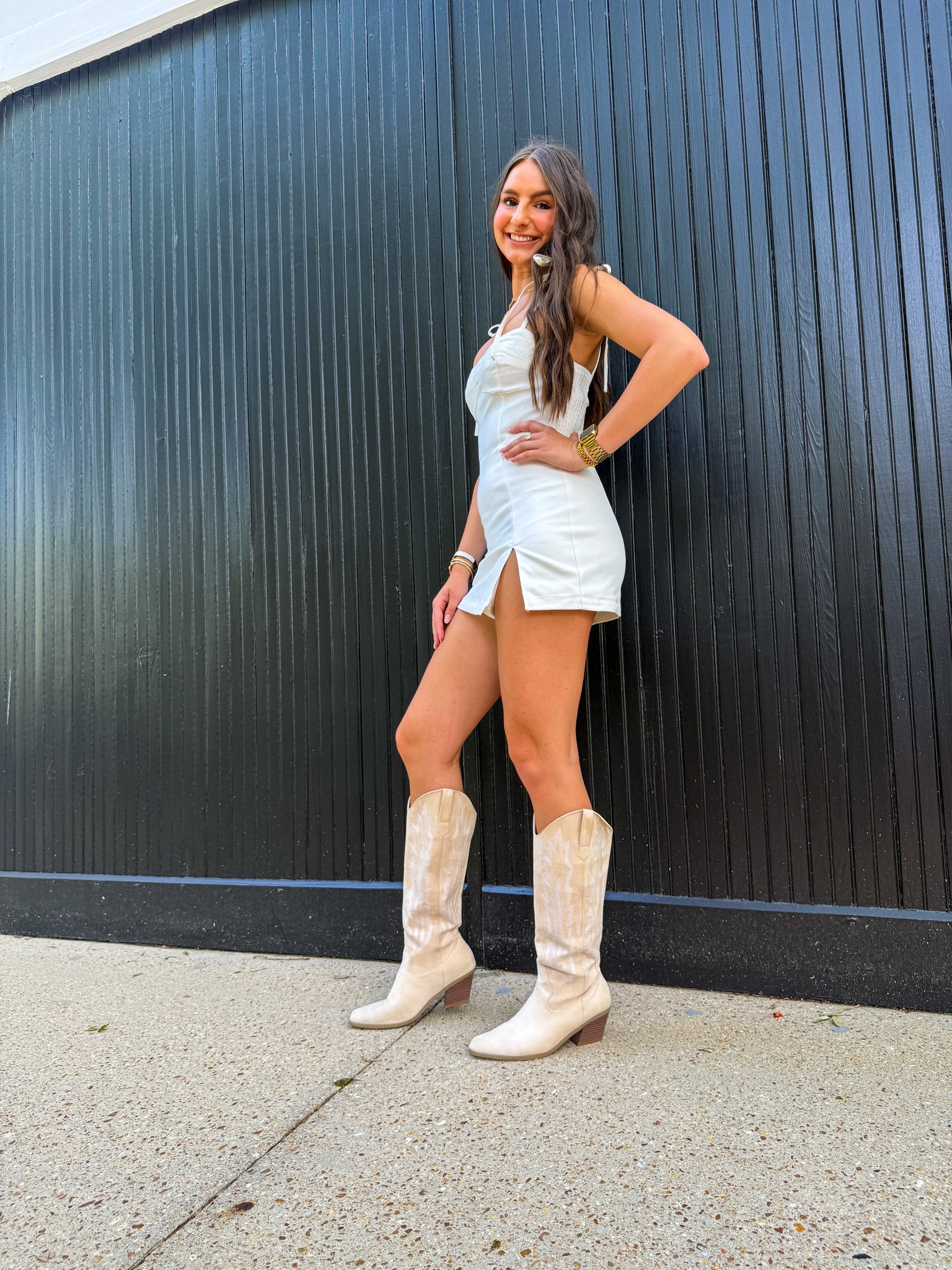 White Denim Romper