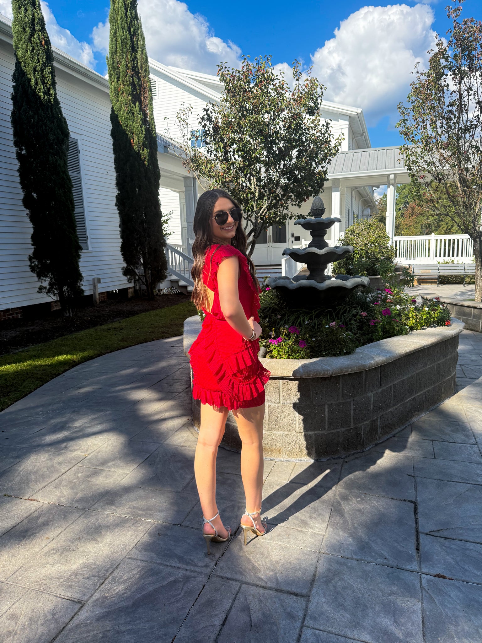 Scarlet Cascade Dress