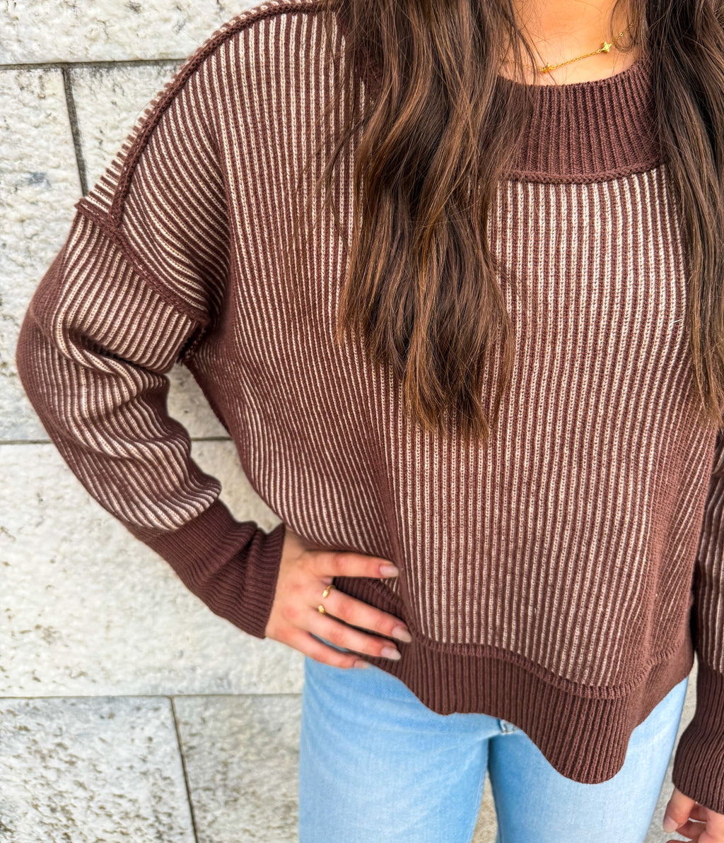 Mocha Ribbed Sweater