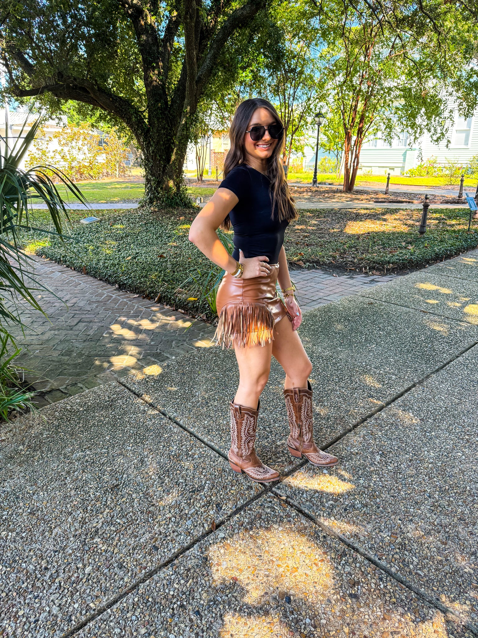 Saddle Chic Skort (Brown)