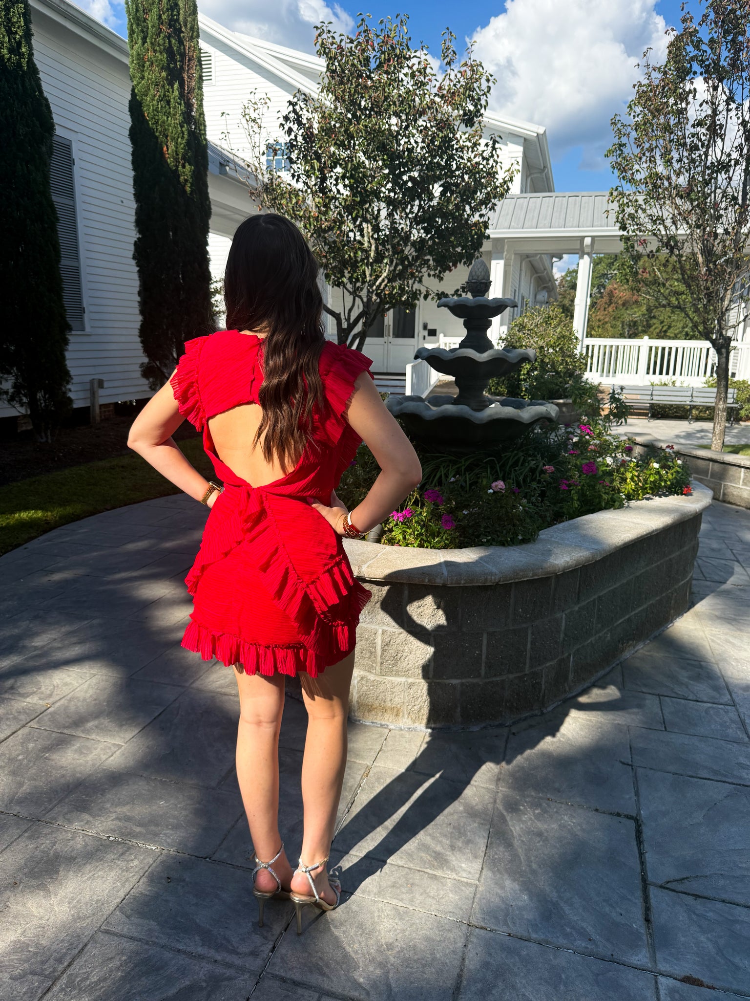 Scarlet Cascade Dress