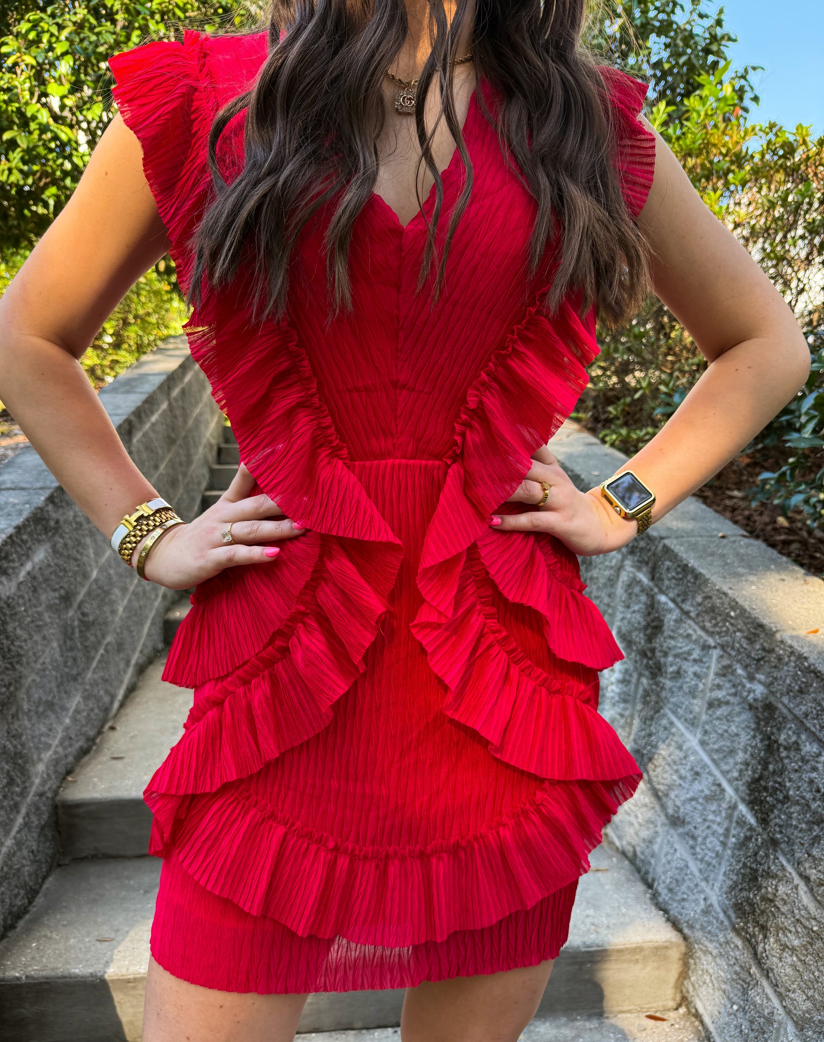Scarlet Cascade Dress