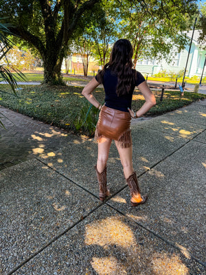 Saddle Chic Skort (Brown)