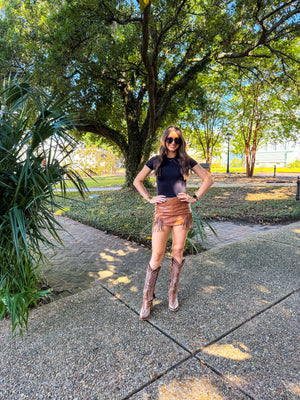 Saddle Chic Skort (Brown)