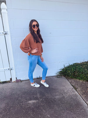 Waffle knit long sleeve